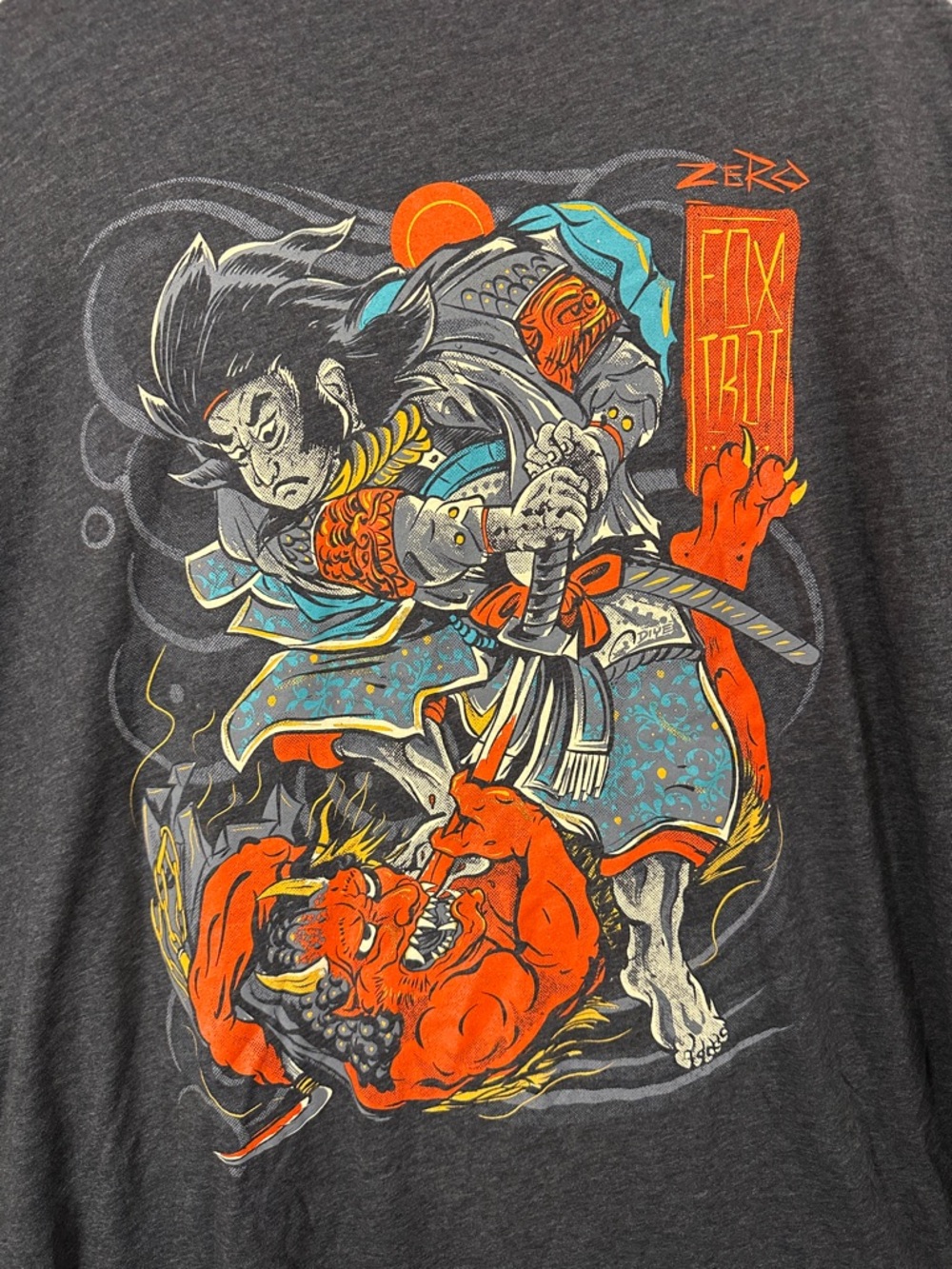 Zero Foxtrot Charcoal Gray Short Sleeve Skull Tee